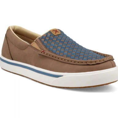Twisted X Mens Slip On Kicks Shoe Toasted Coconut - Blue Steel