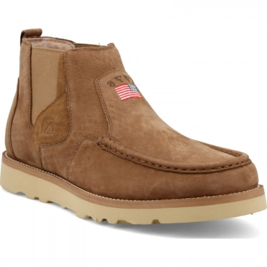 Twisted X Mens Chelsea Wedge Sole Boot Camel - American Flag