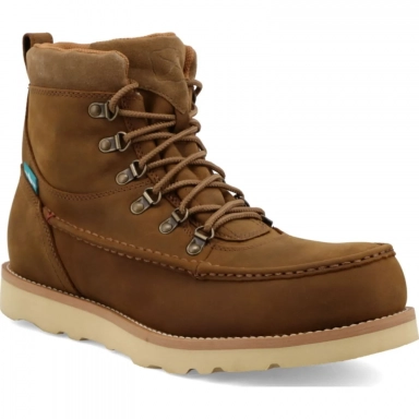 Twisted X Mens 6" Wedge Sole Work Boot Distressed Saddle