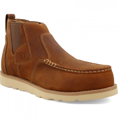 Twisted X Mens 4" Wedge Sole Chelsea Boot Oiled Saddle MCAN001