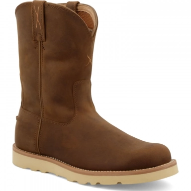 Twisted X Mens Casual Work Boot Distressed Saddle Brown