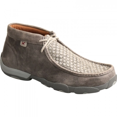 Twisted X Mens Driving Moc Chukka Boot Woven Grey - Grey