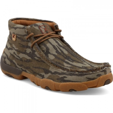 Twisted X Mens Driving Moc Chukka Boot Mossy Oak&Reg; Bottomland&Reg; Camo