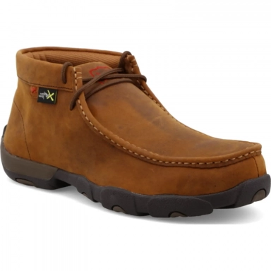 Twisted X Mens Steel Toe Driving Moc Chukka Boot Peanut