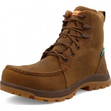 Twisted X Mens 6" Work Oblique Toe Boot Distressed Saddle