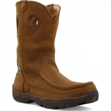 Twisted X Mens Waterproof Pull On Hiker Boot Distressed Saddle - Saddle