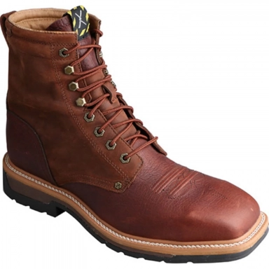 Twisted X Mens Steel Toe Lite Lacer Work Oiled Brown - Rust