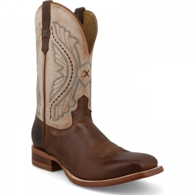 Twisted X Mens 12" Rancher Cowboy Boot  Tobacco Brown - Sand
