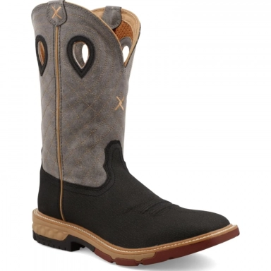 Twisted X Mens 12" Western Work Boot Charcoal - Grey MXB0002