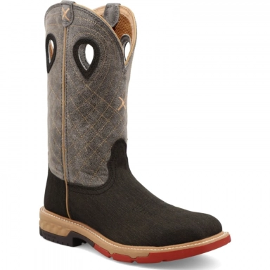 Twisted X Mens 12" Western Work Boot Charcoal - Grey MXBA002