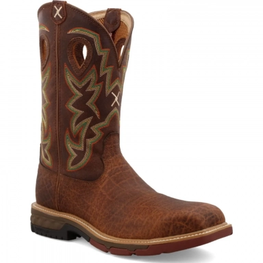 Twisted X Mens 12" Western Work Boot Tan - Tan MXBN001