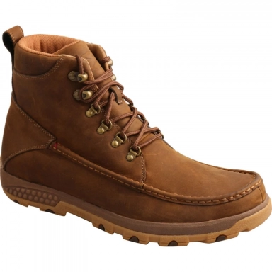 Twisted X Mens 6 Driving Moc Boot Distressed Saddle