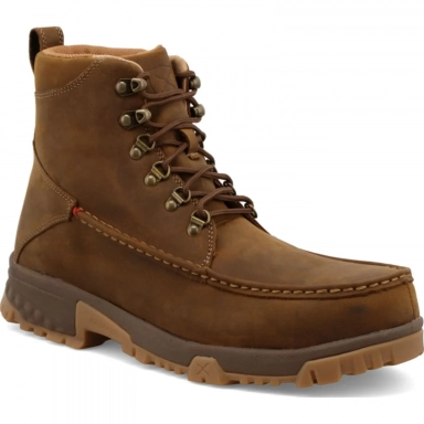 Twisted X Mens 6" Work Boot Distressed Saddle MXCC001
