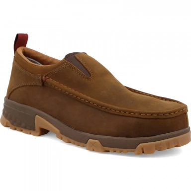 Twisted X Mens Slip On Driving Moc Slip-On Shoe Distressed Saddle
