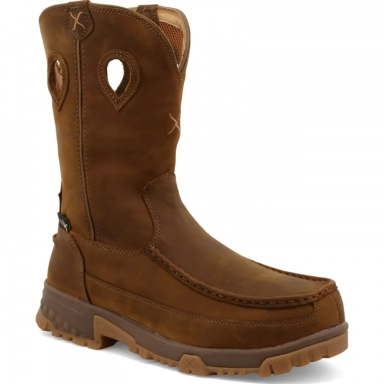 Twisted X Mens 11" Pull-On Boot Distressed Saddle