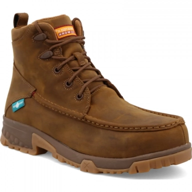 Twisted X Mens Work Boot Distressed Saddle MXCNW01