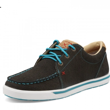 Twisted X Womens Kicks Boot Charcoal - Turquoise