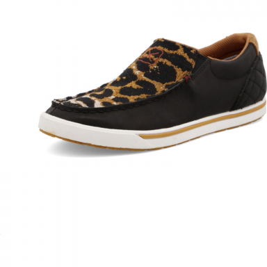 TwistedX Womens Slip-On Kicks Black & Cheetah WCA0052