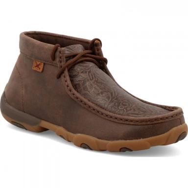 Twisted X Womens Driving Moccasin Brown - Brown Print