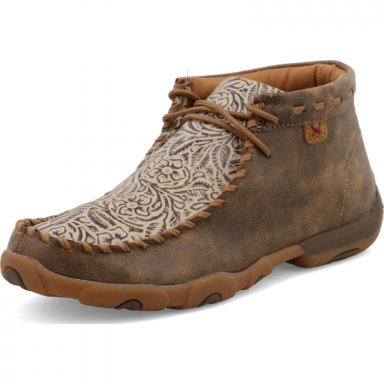 TwistedX Womens Chukka Driving Moc Bomber & Nude Print WDM0080