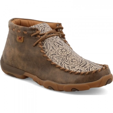Twisted X Womens Driving Moc Chukka Boot Bomber - Nude Print