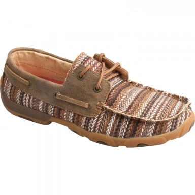 Twisted X Womens Boat Driving Moc Casual Shoe Multi - Bomber