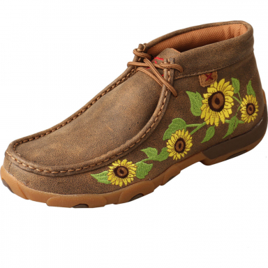 TwistedX Womens Chukka Driving Moc Bomber & Sunflower WDM0128