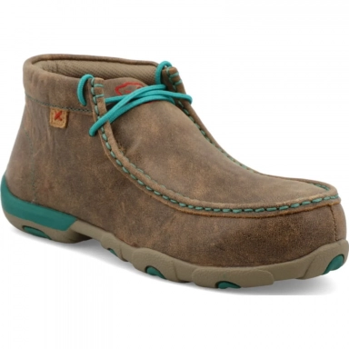 Twisted X Womens Driving Moc Chukka Boot Bomber/Turquoise