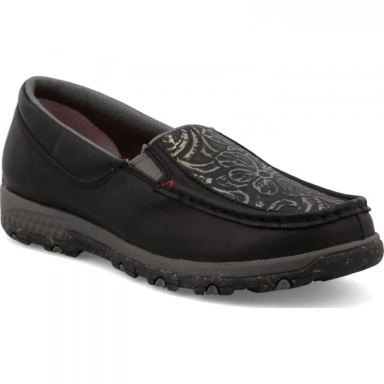 Twisted X Womens Driving Moc Slip-On Shoe Black - Tooled Black