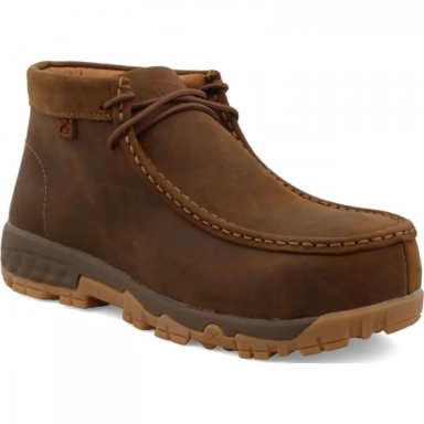 Twisted X Womens Driving Moc Chukka Boot Distressed Saddle WXCC001