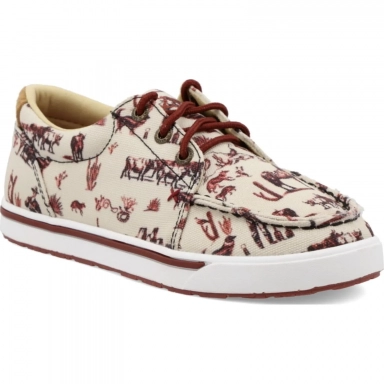 Twisted X Kids Kicks Boot Maroon - Ivory