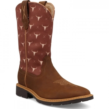 Twisted X Kids Cowboy Work Western Boot Oiled Saddle - Sierra