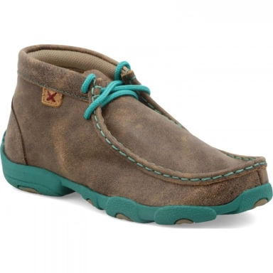 Twisted X Kids Driving Moc Chukka Boot Bomber - Turquoise