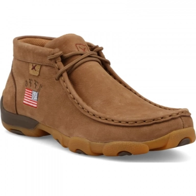 Twisted X Kids Eco Chukka Driving Moc Shoe Camel - American Flag
