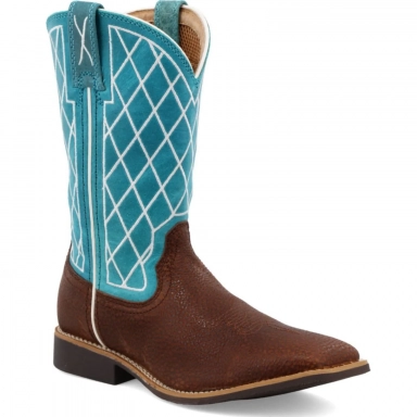 Twisted X Kids Top Hand Distressed Saddle/Teal