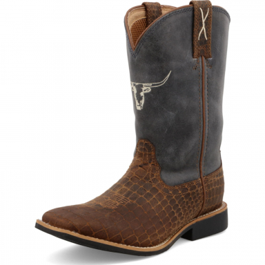 TwistedX Kids Top Hand Chocolate & Dusty Blue YTH0017