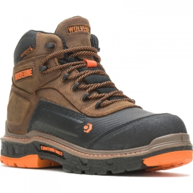 Wolverine Mens 6 Waterproof Carbon Toe Overpass Mid Work Boot