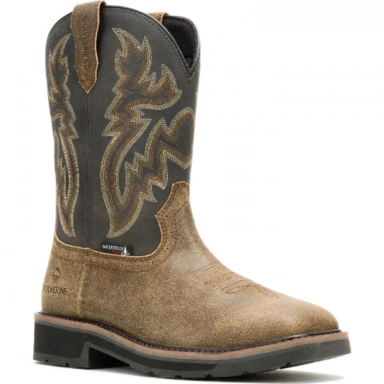 Wolverine Mens Steel Toe Rancher Wing Boot Brown